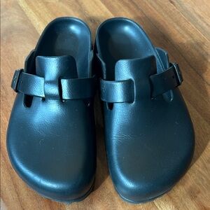 Birkenstock Boston Essentials -Classic Black Slip-Ons. Not Leather.